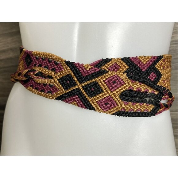 Bohemian Hand Woven Boho Style Corded Belt Colourful - Picture 5 of 6